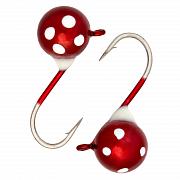 Фото дробинка с ушком d 6,0 мм, вес 2,08 гр, вишня с точками /10 шт/